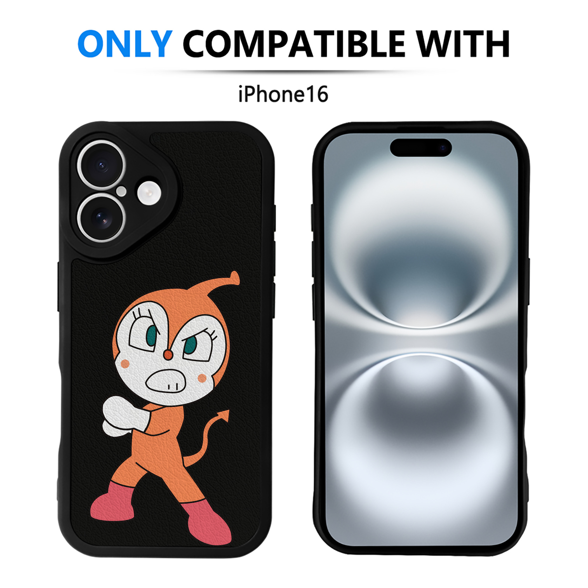 （画像用） アンパンマン Anpanman 【iPhone 16シリーズ対応】シリコンスマホケース（レザー調） 材質：シリコン